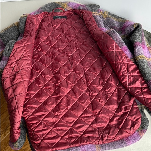 Peak Performance Plaid Gray, Pink, Purple Kelly Shirt Jacket Wool Shacket - Picture 8 of 16